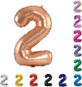 YPSelected 32 Inch Large Foil Helium Number Balloon Birthday Wedding Party 0-9 (Orange, 2)