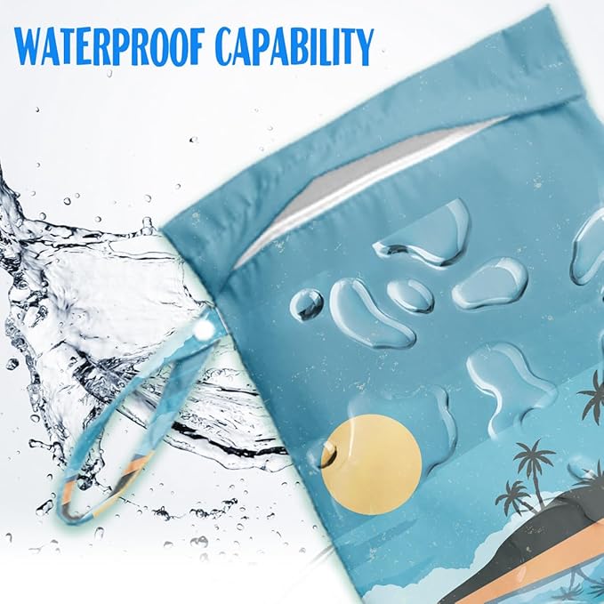 Beach Essentials, Wet Bag for Swimsuit Dirty Clothes Yoga Gym Diaper, Wet Dry Bag, Beach Vacation Essential for Travel Poor Bathing Summer Coastal Gifts