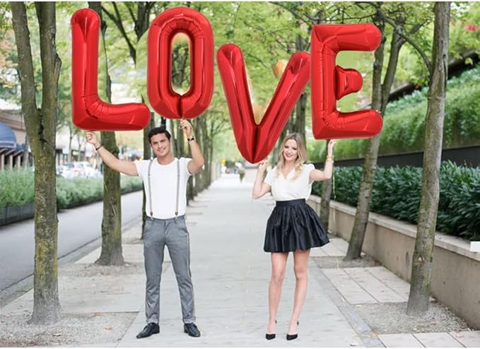 TONIFUL 40 Inch Large Bright Red Letter Balloons A-Z, Giant Jumbo Helium Foil Mylar Big Letter L Balloons for Birthday Party Anniversary Wedding Decorations