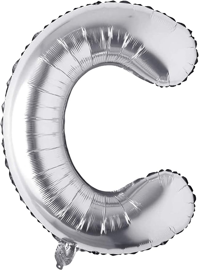 Letter Balloons 40 Inch, Single Silver Letter C Balloons Aluminum Hanging Foil Film Balloon for Baby Shower, Wedding Anniversary, Graduation, Birthday Party Decoration