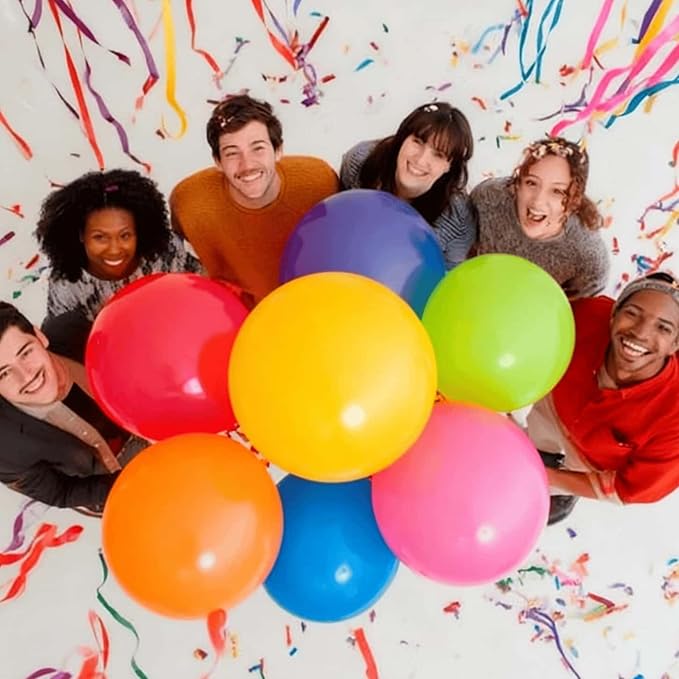 120 Pack 18 inch Balloons 15 Kinds Colors Latex Colorful Party Balloon Bulk for Birthdays, Weddings, Baby Showers & All Party Events