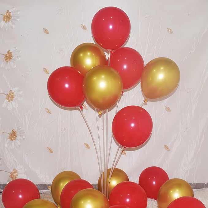 200 Pcs Red and Gold Balloons 5 Inch Metallic Latex Bulk Small Balloon Arch Garland Kit for Birthday Wedding Bridal Baby Shower Supplies Graduation Party Decorations