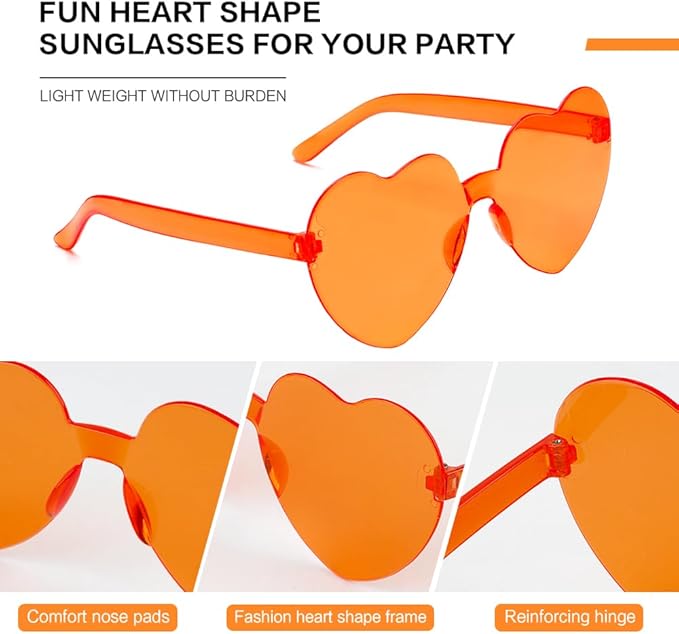 Heart Sunglasses 2 Pairs Heart Shaped Sunglasses Womens Heart Glasses Rave Sunglasses for Women Party Favors
