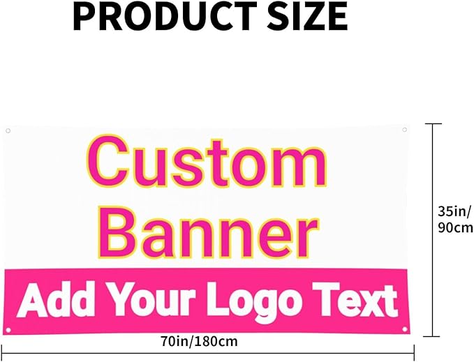 Custom Banners Personalized Banner Signs with Logo Text for Party Birthday Graduation Wedding Event Decoration 35×70 Inches