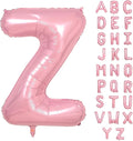 Biapian 40 Inch Pink Letter Balloons, Giant Light Pink Letter Z Balloon, Single Alphabet Balloon, Pastel Pink Foil Mylar Name Balloons for Girls Women Birthday Baby Shower Anniversary Party Decoration