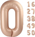 40 Inch Caramel Balloon Number 0 Balloon, Jumbo Mylar Foil Helium Balloon for 10 20 30 40 50 60 70 80 90 100 2025 Birthday Digital Balloons for Birthday Party,Wedding Anniversary Party Decorations
