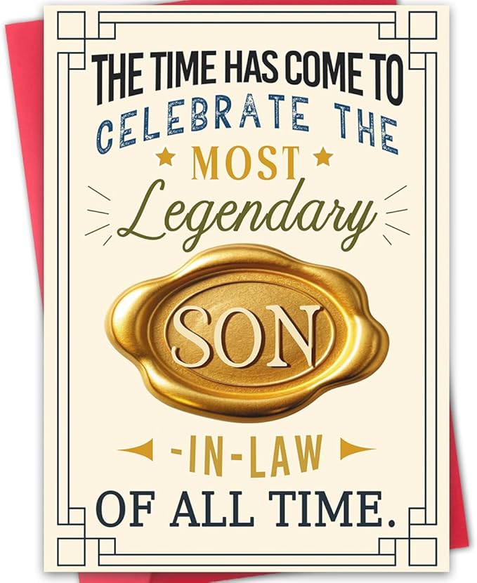 Birthday Card for Son in Law,Happy Son In Law Birthday Card Gift for Him Men