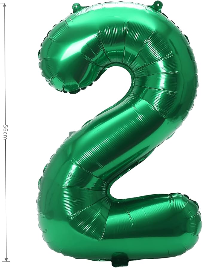 YPSelected 32 Inch Large Foil Helium Number Balloon Birthday Wedding Party 0-9 (Green, 2)