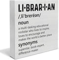 Librarian Definition Wood Box Sign Decor Desk Sign Library Worker Wooden Box Block Sign Rustic Home Library Shelf Wall Decoration Librarian Appreciation Gift