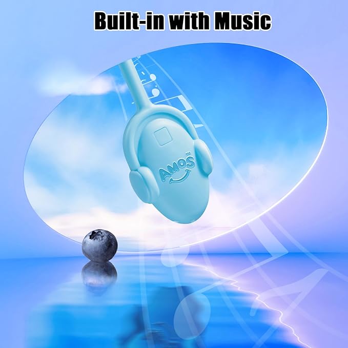 AMOS TastySounds Audio Lollipop 2-Pack Combo - Strawberry & Blueberry Flavors, Bone Conduction Music Candy with Earbud Design