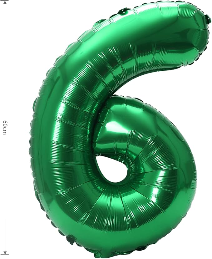 YPSelected 32 Inch Large Foil Helium Number Balloon Birthday Wedding Party 0-9 (Green, 6)