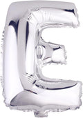 Glanzzeit 16 Inch Silver Foil Balloons Letters A to Z Numbers 0 to 9 for Prom Wedding Birthday Party Decor (Letter E)