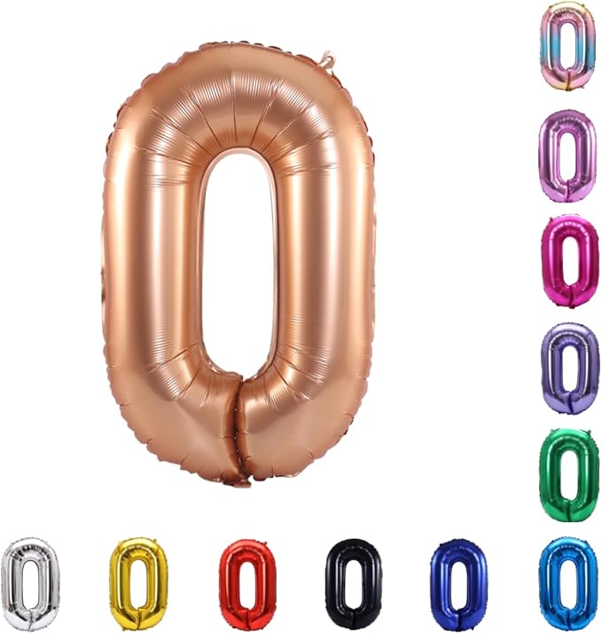 YPSelected 32 Inch Large Foil Helium Number Balloon Birthday Wedding Party 0-9 (Orange, 0)