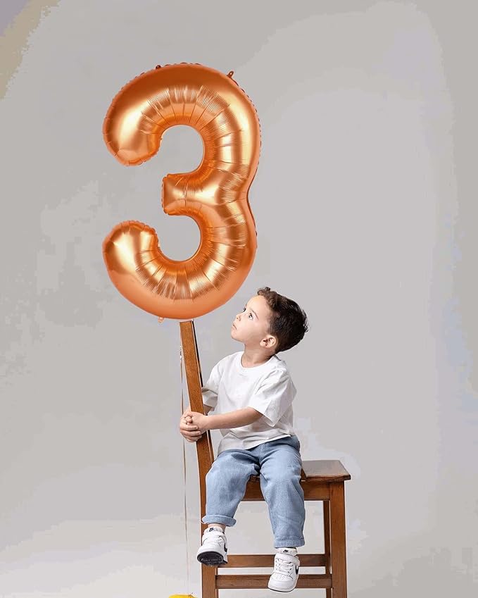 Orange 4 Balloon, Number Balloon 40 Inch, 4th Orange Party Decorations, Four Large Numbers for Party Decor, Number 4 Balloon