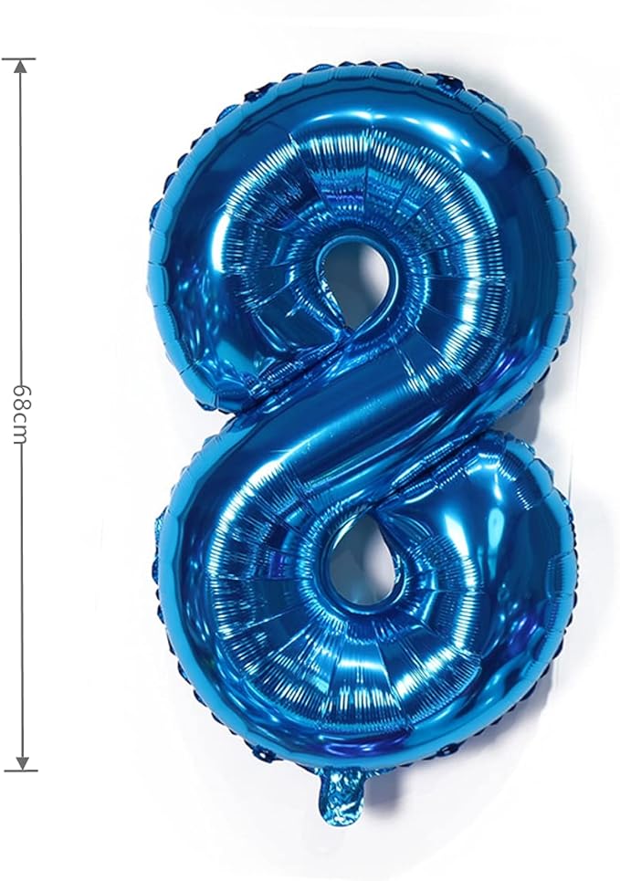 YPSelected 32 Inch Large Foil Helium Number Balloon Birthday Wedding Party 0-9 (Blue, 8)