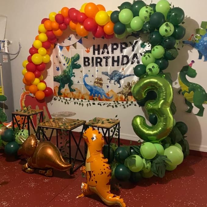 40 Inch Green Number Balloon 3, Large Number Foil Balloons Mylar for Girl Boy Birthday Party Celebration Decorations Supplies, Digital Balloons for Wedding Anniversary Events Decorations
