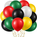 100 Pieces Juneteenth Day Latex Balloons Jamaica Rasta Reggae Red Green Yellow Black White Round Balloons for Black History Month 420 Party Freedom Day Party Favors