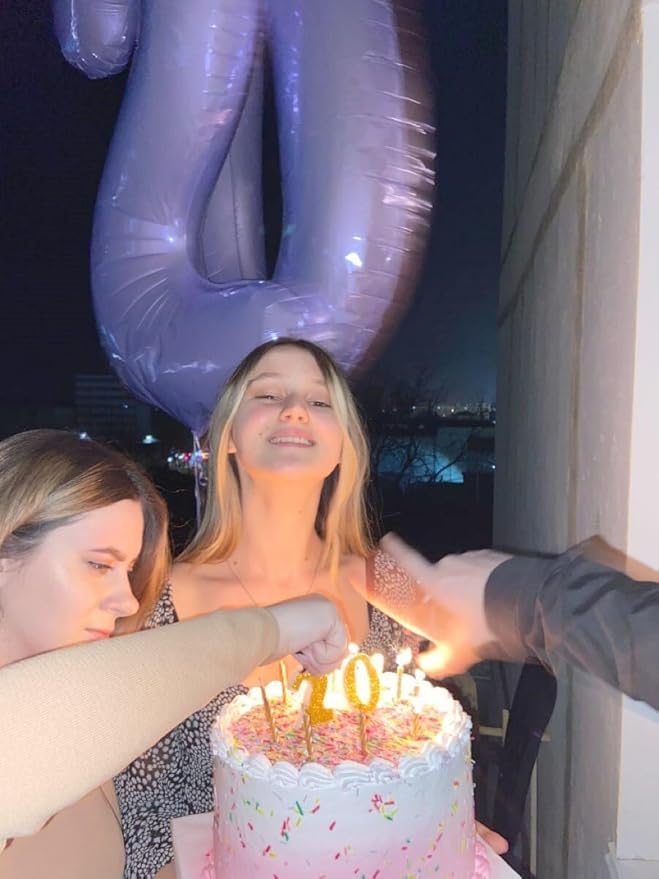 Lavender Helium Number Balloon 40 Inch, Giant Foil Lilac Number 0 Birthday Balloons, Large Numbers 10 20 30 40 50 60 70 80 90 100 2026, Party Celebration Supplies Decorations