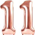 40 Inch Rose Gold Balloon Number 11 Balloon,Jumbo Mylar Foil Helium Balloon for 11 Digital Balloons for Birthday Party,Wedding Anniversary Party Decorations
