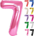 Pink Number 7 Balloon 40 Inch, 7 Balloon Number, 7th Birthday Decorations, Pink Party Supplies for Boys Girls