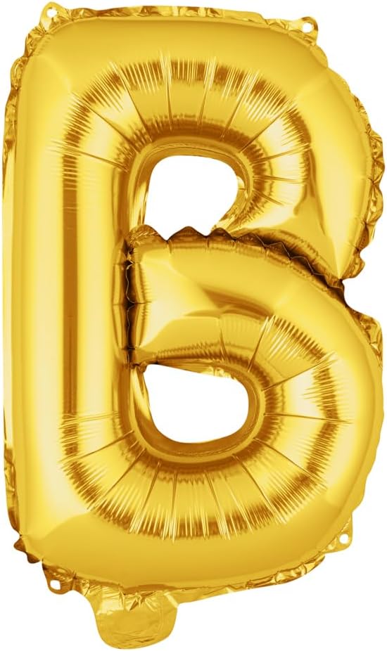 Restaurantware-Balloonify 16 Inch Letter Balloon, 1 Alphabet Party Balloon - Letter B, Self-Sealing, Gold Foil Mylar Finish, Hanging Loop, Decoration For Birthday, Wedding, Or Graduation
