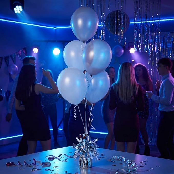 Aluminum Foil Balloon Weights for Parties (12 pcs) - 0.31lb (140g) Each - Premium Balloon Anchors for Birthday, Wedding, Dinner, Indoor & Outdoor Decorations（Dark Blue 12pcs）
