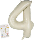 40in Birthday Big Number Balloon - CARGEN Giant Foil Balloons for Women Men Birthday Party Wedding Anniversary Supplies Decorations, Creamy White Four, No.4