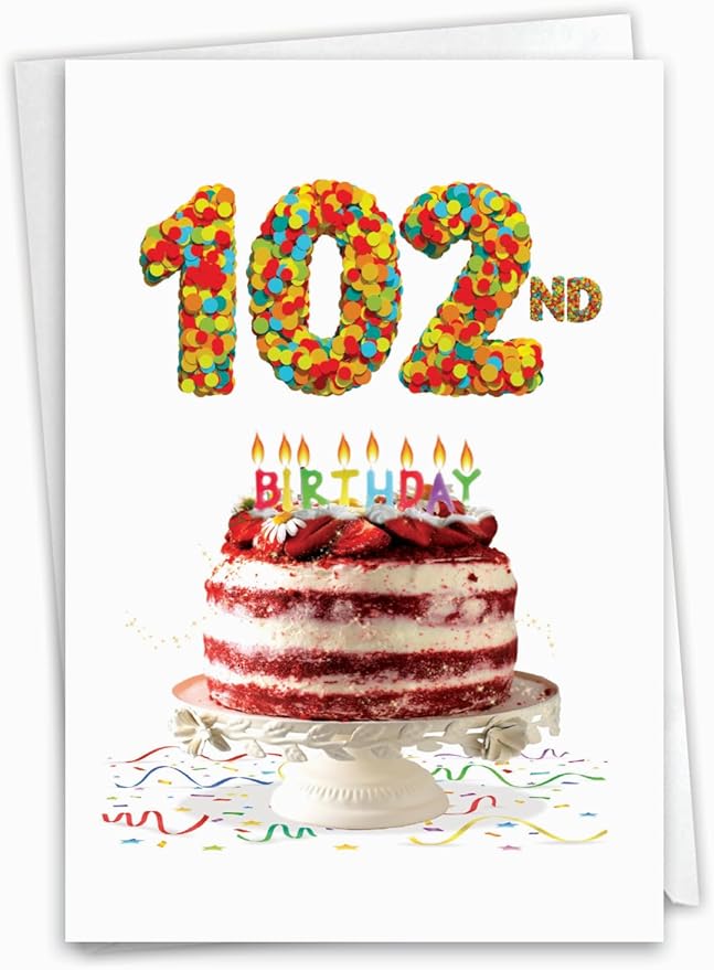 NobleWorks - Milestone Birthday Greeting Card with Envelope (4.63 x 6.75 Inch) - Big Day 102 C2765MBG