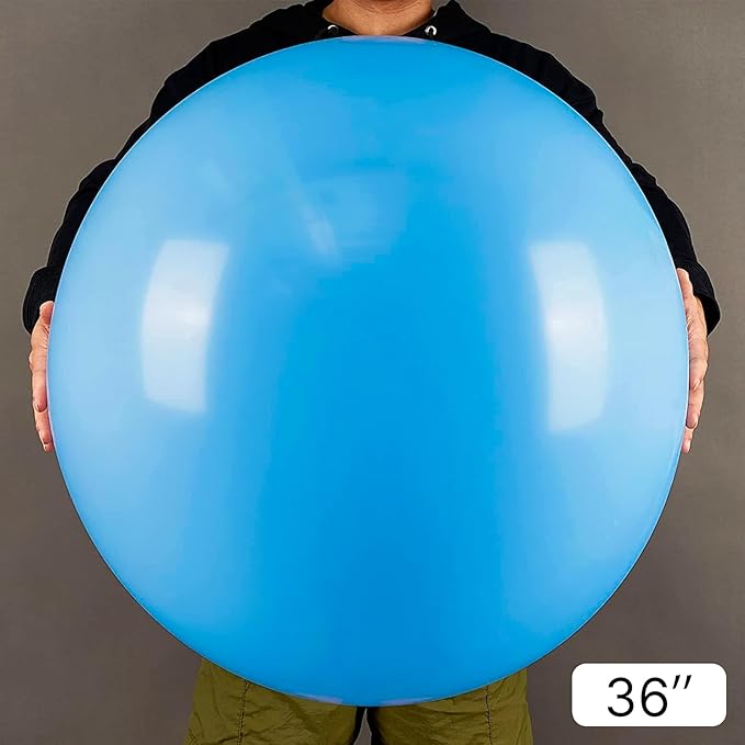 PartyWoo Light Blue Balloons 4pcs 36 Inch Baby Pastel Blue Latex Helium Balloons for Baby Shower Wedding Gender Reveal Graduation Mermaid Birthday Pool Anniversary Beach Party Decorations Blue-Y20