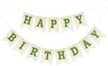 Anwyll Happy Birthday Banner - NO DIY Burlap Happy Birthday Banner Sign Happy Birthdays Party Decoration Happy Birthdays Banners Bunting for Women Men Girl Boy Celebration Party Backdrops (Green)