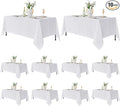 Fitable 10 Pack Rectangle Tablecloths: Stain Resistant Wrinkle Free Circle Table Clothes, Washable Reusable Polyester Table Covers for Wedding Party Birthday Banquet Reception(White, 70x120 Inch)