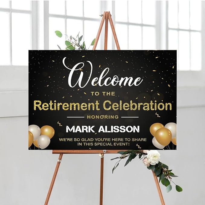 Personalized Retirement Yard Sign, Personalized Lawn Decoration for Happy Retirement Celebration, Outdoor Welcome Board for Party Entrance, Event Decor for Coworker Farewell Party, 12x18 Inch #2