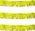 3 Pack Total 30 Feet Foil Fringe Garland Metallic Wall Hanging Drapes Tassel Skirting Tinsel Streamers Decorations for Parade Float Trailer Mardi Gras Party Birthday Wedding (Gold)
