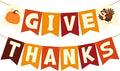 OHOME Thanksgiving Decorations - GIVE THANKS Banner | Friendsgiving Party Decorations for Indoor Outdoor Outside - Thanksgiving Garland for Front Door | THANKSGIVING Backdrop Wreath for Window Wall