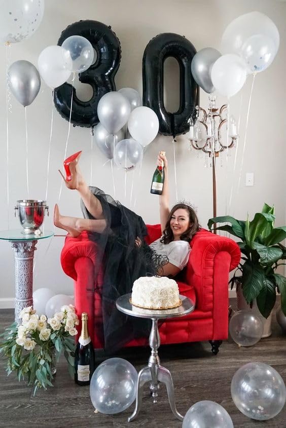 5 Number Balloon 40 Inch, Black Party Supplies, 5th Birthday Balloons Decorations
