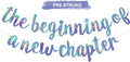 BEISHIDA Double-Sided Rainbow Blue The Beginning of A New Chapter Banner,Farewell Book Themed Housewarming Party Congratulations Decorations,Going away party Retirement Garland,Graduation Sign 2026 Banner