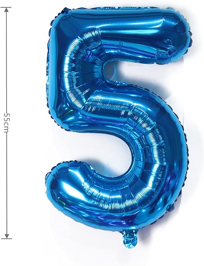 YPSelected 32 Inch Large Foil Helium Number Balloon Birthday Wedding Party 0-9 (Blue, 5)
