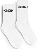 Etercycle Groom Socks, Bachelor Party Sock Groomsmen Gifts, Black Soft Cotton Groomie Wedding Socks For Engagement Party Favors Groom Bridal Shower Gifts Bachelorette Decorations