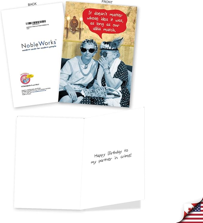 NobleWorks Assorted 3 Pack of Funny Women's Retro Birthday Greeting Cards with 5 x 7 Inch Envelopes (3 Designs, 1 Each) Old Friends VC2803BDG-C1x3