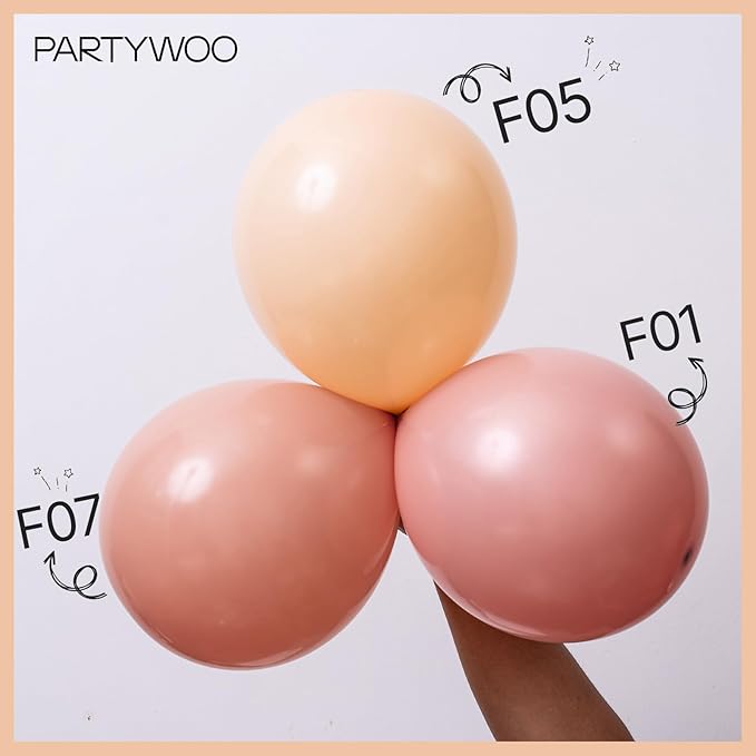 PartyWoo Nude Balloons 50pcs 5 Inch Apricot Boho Fall Neutral Latex Helium Balloons for Graduation Wedding Anniversary Birthday Boy Baby Shower Woodland Boho Theme Party Decorations Brown-F05