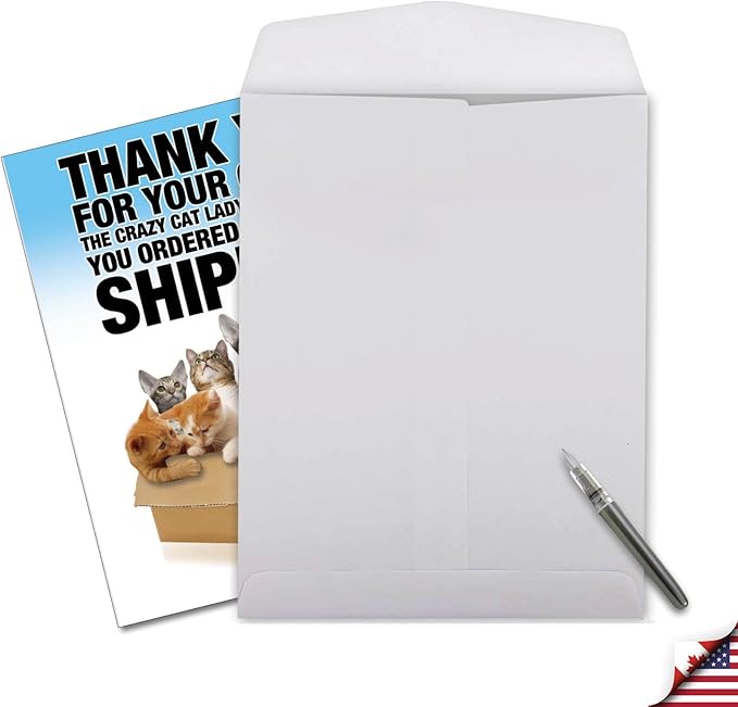 NobleWorks - 1 Funny Jumbo Birthday Greeting Card (8.5 x 11 Inch) - Cute Animal Humor for Birthday, Large Card - Cat Lady Starter Kit J8016