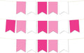 Andaz Press Hanging Pennant Banner with String, Pink, White, Fuchsia, 1-Set, 24 Pennants, Approx. 12-Feet Long, Girl's Birthday Theme Colored Supplies