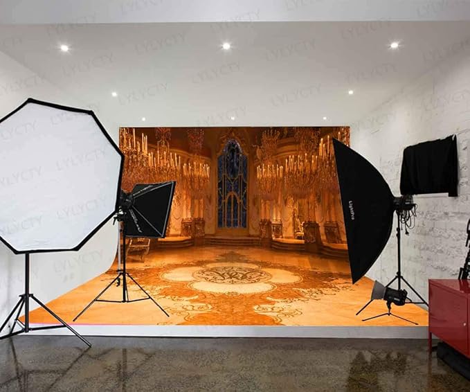10x7ft Castle Backdrops for Photography Golden Medieval Palace Background for Wedding Birthday Children Baby Party Decoration Photo Booth Studio Props BJLSLY225