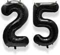 AULE 40 Inch Large 25 Balloon Numbers Black, Big Foil Number Balloons, Giant Helium Happy 25th Birthday Party Decorations for Man and Women, Huge Mylar Anniversary Party Supplies