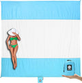 WEKAPO Beach Blanket Sandproof Waterproof, Extra Large Beach Mat, Oversized & Compact Sand Free, Quick Drying Beach Essentials for Vacation, Cruise, Picnic & Camping with Stakes