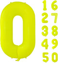 Fluorescent Yellow Number Balloon 40 inch Giant Foil Helium Balloons Yellow Number 0 Balloon for Birthday Party Decorations