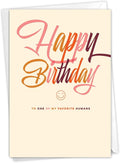 NobleWorks - 1 Funny Birthday Greeting Card - Sassy Bday Card, Stationery Humor - Favorite Human C6408BDG