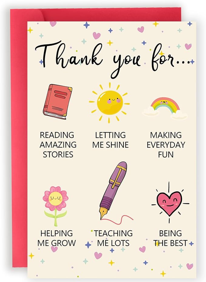 Cute Teacher Appreciation Gifts for Men Women, Funny Thank You Teacher Card, Thank You for Helping Me Grow
