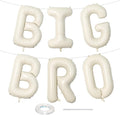 40 Inch Beige Big Bro Balloons Letter, Large Cream White Sand Big Bro Foil Balloon, Neutral Ivory Alphabet Mylar Balloon for Kid Newborn Boy Announcement Gender Reveal Baby Shower Party Decorations