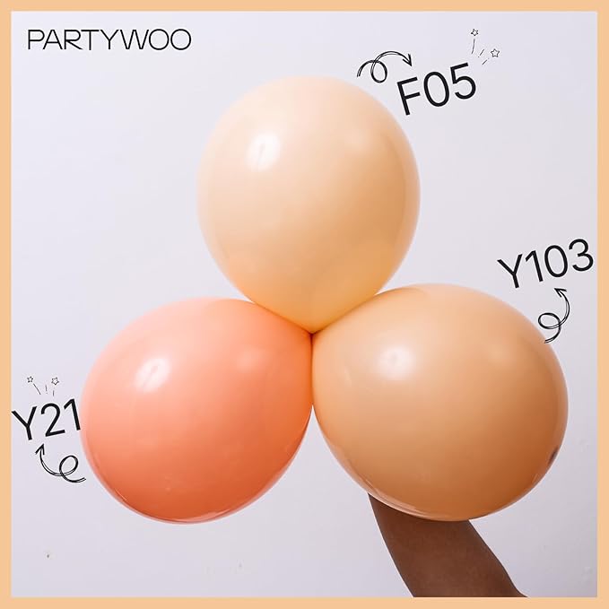 PartyWoo Nude Balloons 50 pcs 12 Inch Beige Apricot Boho Neutral Latex Balloons for Wedding Baby Shower Gender Reveal Graduation Birthday Party Decorations Apricot-F05